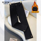 GCRZW輕奢黑色煙管牛仔褲女秋冬2025新款加絨小個(gè)子九分褲窄版直筒褲子 黑色 -加絨 【輕奢氣質(zhì)款】 XL /29 建議115-125斤
