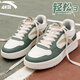 安踏（ANTA）男鞋板鞋子男2026春季新款皮面防潑水耐磨休閑鞋輕便潮流小白鞋男 微熏綠/魚(yú)肚白/拿鐵卡其【輕松3】 42