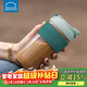 樂(lè )扣樂(lè )扣（LOCK&LOCK）咖啡杯耐熱玻璃水杯子男女學(xué)生便攜式雙飲吸管杯隨手杯500ML綠色