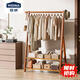 穩納衣架落地實(shí)木衣帽架可折疊置物架臥室掛衣架簡(jiǎn)約YA6210H