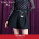 糖力時(shí)髦百搭 秋新款黑色高腰顯瘦A字闊腿西裝褲休閑短褲女 黑色 S