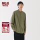 MUJI男式法蘭絨立領(lǐng)長(cháng)袖襯衫男士襯衣外套25年冬季空調衫男裝純棉 卡其色 M （170/92A）
