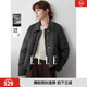 ELLE90白鴨絨人字紋短款羽絨服女2025冬新款皮革拼接保暖通勤新年外套 咖色 M