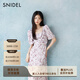 SNIDEL2025春夏優(yōu)雅短袖蕩領(lǐng)雪紡印花茶歇連衣裙SWFO252300 紫色 L (2)
