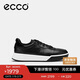 愛(ài)步（ECCO）厚底板鞋男 城市潮流輕奢牛皮休閑鞋 街頭球鞋539814 黑色42 HL