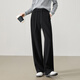 逸陽(yáng)（ESE-Y）白色云朵糯米褲女2026年春款顯瘦窄版直筒闊腿褲 黑色 27