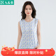 AB內衣純棉女中老年春夏薄款家居服睡衣媽媽背心居家寬松大碼上衣 藍雅【上衣】 4XL