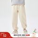 茵曼（INMAN）男童運動(dòng)褲年秋新款兒童寬松休閑褲子中大童男孩衛褲束腳長(cháng)褲 杏色 140
