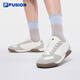 FILA FUSION斐樂(lè )羽翼鞋丨德訓鞋2026春季新款復古阿甘鞋子女鞋T頭板鞋 雪白/鴿子灰-SD 37.5