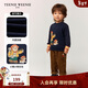 Teenie Weenie Kids小熊童裝25新款秋冬男女寶寶可愛(ài)印花加絨衛衣 藏青色 120cm