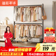 溢彩年華晾衣架雙桿落地雙層衣帽架晾曬桿衣架掛衣服臥室曬衣神器陽(yáng)臺2527