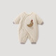 巴厘小豬新生兒嬰兒夾棉連體衣服冬季加厚保暖棉服初生兒棉衣秋冬寶寶棉襖 奶油杏 59cm