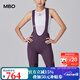MBO雙箭頭夏季女子騎行褲短褲T511肌理公路自行車(chē)戶(hù)外運動(dòng)背帶褲 黑布李色(5分褲） M