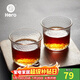 Hero 日式錘紋杯透明玻璃咖啡杯耐高溫茶杯防滑水杯手沖咖啡杯 90ml-日式錘紋杯-兩只裝