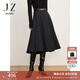 玖姿·安娜蔻摩登優(yōu)雅氣質(zhì)百搭復古側拉長(cháng)裙半身裙女冬款 丈青 L