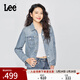 Lee25秋冬新品標準版翻領(lǐng)淺藍色女牛仔夾克外套潮流LWT010853203 淺藍色 M