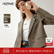 KBNE2025新款休閑咖啡色長(cháng)袖西裝外套女時(shí)尚洋氣時(shí)髦直筒寬松春秋 咖啡色 S