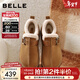 百麗（Belle）復古厚底增高勃肯鞋女冬季新款商場(chǎng)款加毛保暖毛單鞋E6D1DDM5 棕色 37 (235mm)