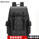 Marcue karos男士雙肩包商務(wù)潮牌時(shí)尚多功能大容量電腦包出差旅行包青年書(shū)包 黑色C紋印花M4945C