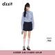 DZZIT【劉浩存同款】地素襯衫2025秋季學(xué)院風(fēng)花邊格紋上衣女3J3C4013T 深藍色 M