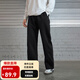 有志者（UZIS）直筒運動(dòng)長(cháng)褲男秋冬加絨加厚針織籃球褲子彎刀馬吉衛褲拉 黑色 3XL