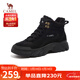 駱駝（CAMEL）工裝靴女戶(hù)外高幫鞋增高厚底馬丁靴 L24A283649R 黑色(加絨) 37
