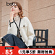 百圖betu女裝秋冬新款短外套韓版顯瘦V領(lǐng)長(cháng)袖小香風(fēng)外套女2310T61 米白 S