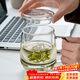 憶壺茶 玻璃茶杯茶具喝水杯子茶道杯 綠茶杯紅茶帶過(guò)濾竹木蓋泡茶杯 玻璃蓋500ML