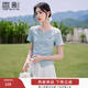 香影淺藍色t恤女短袖正肩2025夏季新款開(kāi)叉漂亮獨特掐腰上衣小衫 淺藍 M 160/84A/95-110斤