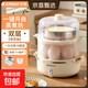 志高（CHIGO）煮蛋器蒸蛋器家用大容量自動(dòng)斷電蛋羹蒸蛋機燉蛋器蒸蛋鍋防干燒PA-613 雙層 配蒸碗