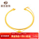 菜百首飾 黃金手鐲 足金時(shí)尚桃心手鏈 雙圈手鐲足金手鏈 金飾送禮送女友 計價(jià) HJ 足金手鐲 約8.85g