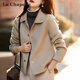 拉夏貝爾（La Chapelle）短外套女裝21年春季新款韓版寬松短款時(shí)尚外套春秋風(fēng)衣小個(gè)子夾克 瑩白色 L 【建議116-125斤】