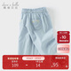 戴維貝拉女童七分褲夏裝兒童洋氣闊腿褲寶寶休閑褲子童裝