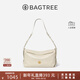 BAGTREE【明星同款】包包樹(shù)奶盒包植鞣皮單肩斜挎腋下通勤Hobo枕頭女士包 皎月白-中號【磁吸拉鏈款】 高級小眾圣誕節禮物女