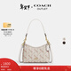 蔻馳（COACH）奧萊女士女包馬車(chē)圖案印花LAUREL 19號單肩包斜挎包流浪包禮物 IM/粉筆白色 混合色