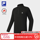 斐樂(lè )（FILA）官方男子針織長(cháng)袖上衣2026春新款健身運動(dòng)加絨半拉鏈長(cháng)T 深黑-BK XL 180/100A/XL