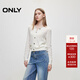 ONLY冬季時(shí)尚含綿羊毛圓領(lǐng)毛衣開(kāi)衫針織衫女|12443B007 A43 奶油白色 M (165) 84A