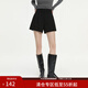 范思藍恩A字高腰顯瘦百搭短褲女冬2024新款直筒闊腿休閑褲子14424 黑色 S