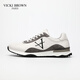 未畢（VICKI BROWN）法國未畢男鞋時(shí)尚休閑皮鞋潮流板鞋百搭阿甘鞋 白灰 38【歐碼】