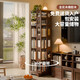 家逸全實(shí)木旋轉書(shū)架360度書(shū)柜客廳立式書(shū)架落地一體靠墻置物架 包安裝