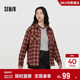 森馬（Semir）長(cháng)袖襯衫女春季中長(cháng)款oversize翻領(lǐng)落肩格紋女生襯衣101125105007