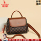 袋鼠卡拉送媽媽生日禮物真皮牛皮斜挎包女包2025新款女士手提包單肩小包包 棕黃（禮盒裝+手包卡包） 小包（底部長(cháng)23-厚11-高17厘米）