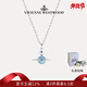 薇薇安·威斯特伍德（Vivienne Westwood）西太后項鏈女輕奢土星吊墜鎖骨鏈ORB飛碟毛衣鏈送女友生日禮物 中號-冰川藍飛行土星項鏈