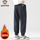 大嘴猴（paul frank）褲子男士秋冬季束腳休閑褲男運動(dòng)衛褲男寬松男褲 深灰色加絨 31