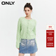 ONLY夏季設計感簡(jiǎn)約紐扣圓領(lǐng)修身毛衣針織衫女|12413B003 A02 鑫通綠色 M (165) 84A