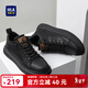 海瀾之家（HLA）【京東金榜】男鞋冬季2025新款休閑皮鞋增高板鞋加絨保暖潮鞋子男 黑色（中幫款） 40