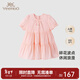英氏（YEEHOO）兒童裙子春夏背心裙女童透氣純棉連衣裙 珍珠紅 100cm