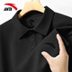 安踏速干冰絲polo衫春夏季新款高端男士短袖T恤寬松休閑運動(dòng)上衣男款 基礎黑【冰絲速干/三紐扣】 L