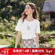 百圖（betu）女裝2026年春夏新款T恤燙鉆小馬短袖百搭通勤簡(jiǎn)約上衣女2602T18 白色 S