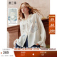兩三事兔子茶話(huà)會(huì ) 2025秋季新款甜美兔子刺繡綁帶長(cháng)袖襯衫女寬松 米杏色 S